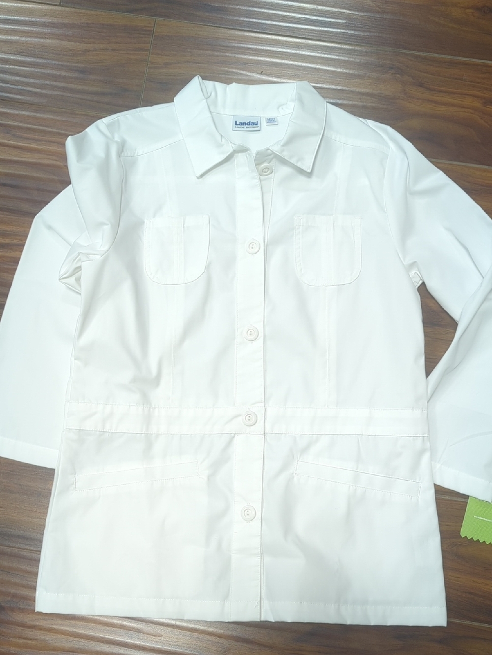 Landau White Medical Jacket with Branded Tag 3014